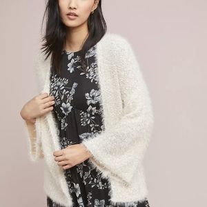 Anthropologie Sleeping on Snow Spirited Eyelash Cardigan